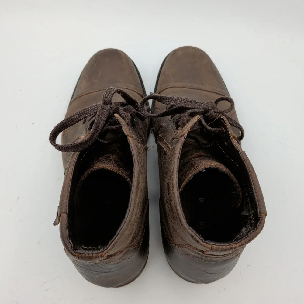 Bullboxer Brosus Brown Leather Cap Toe Lace Up Combat Boots Mens 8 EU 41